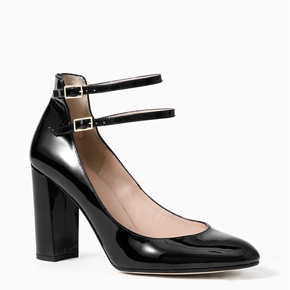 Kate Spade black patent Baneera heel